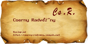 Cserny Radvány névjegykártya